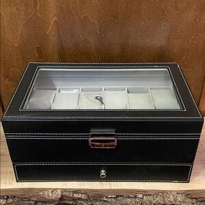 Black Leather Watch Box